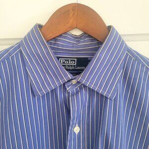 Men's Polo Ralph Lauren Blue and white dress shirt
